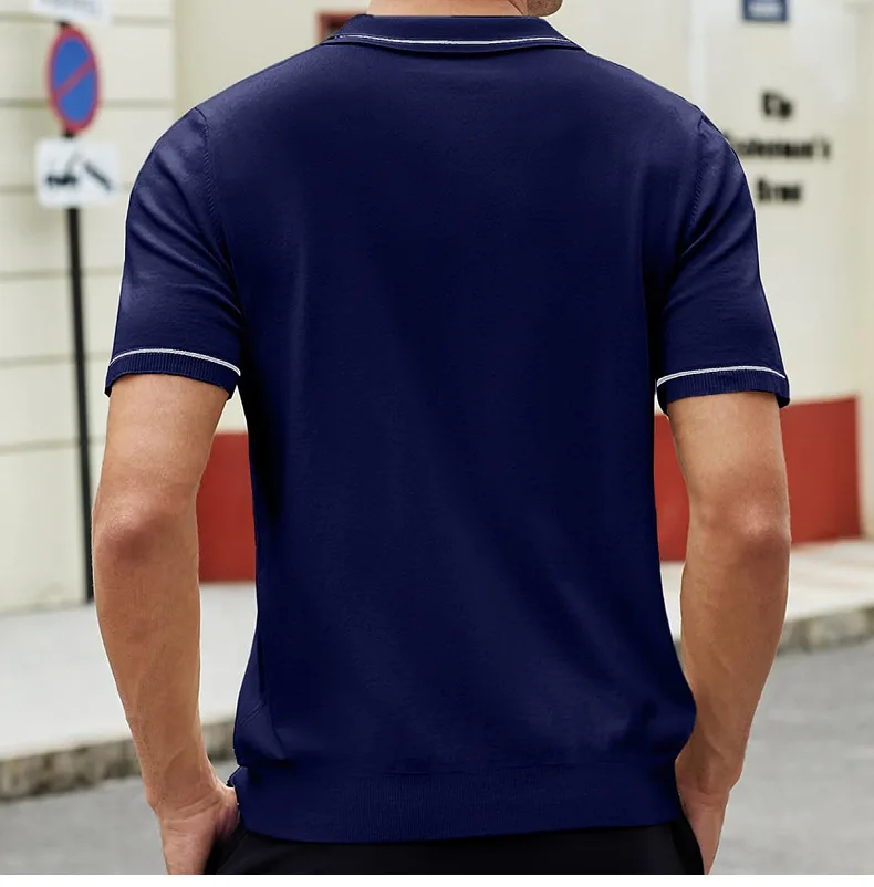 Custom Tshirts With Pocket Mens Short Sleeve Jersey Tshirt Button Up