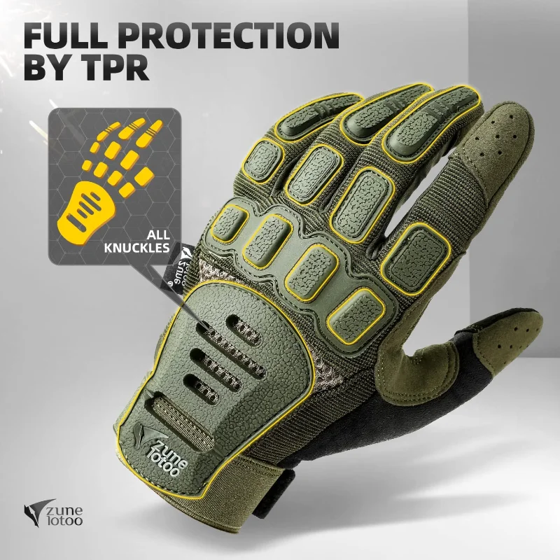 Gants Tactiques Combat Tir Chasse Moto - Tactile, Antichoc, Respirant