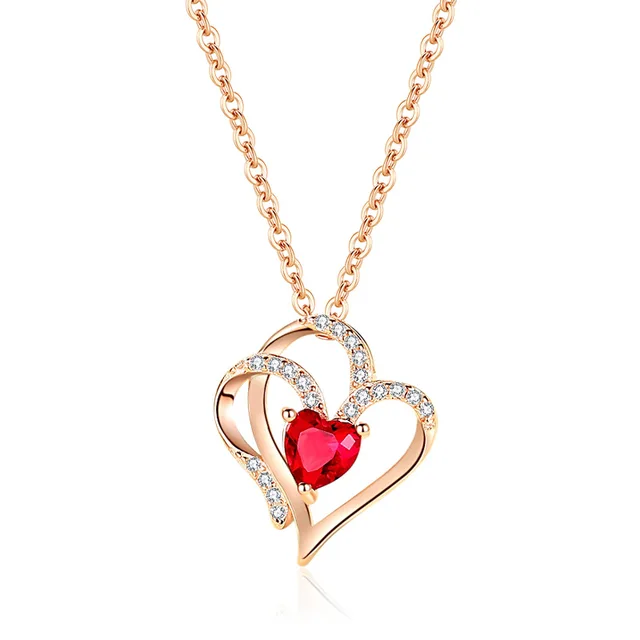 Heart to Heart Pendant Niche Design Sense Temperament Light Luxury Clavicle Chain Necklace