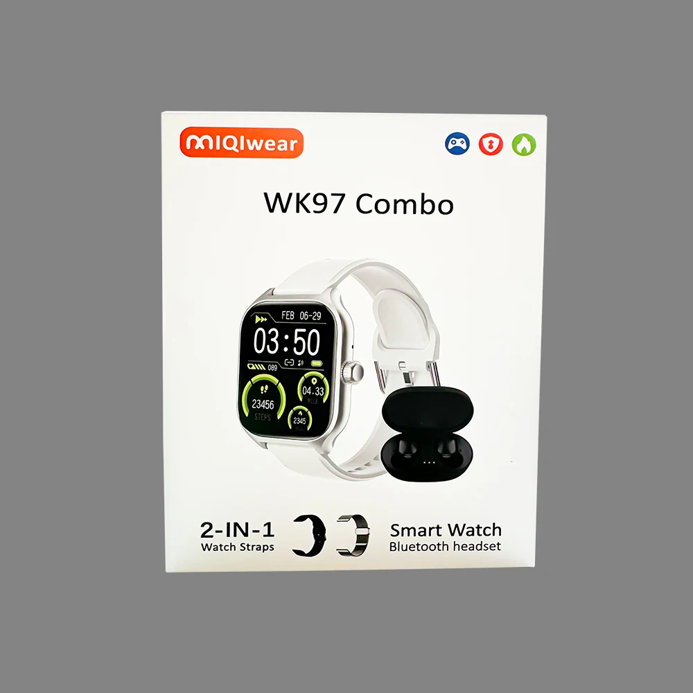 Latest Design WK97 Combo Smart Watch Build a Funny Game Wristband Full Touch Screen TWS Headset WK97 Watch for Men and Women