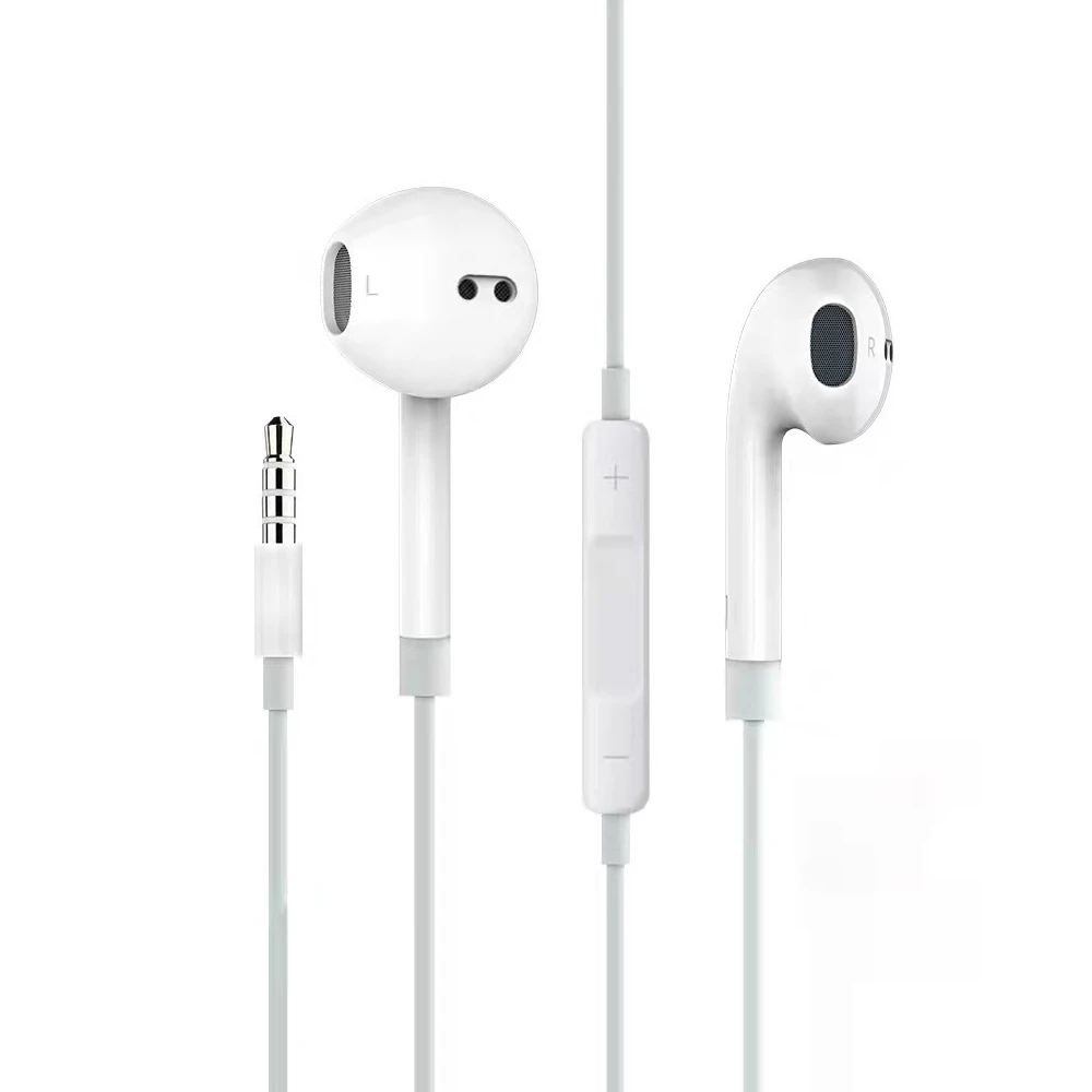 3.5mm Earphones Wired Headset Stereo for iphone Earpod with Mic Earbuds
