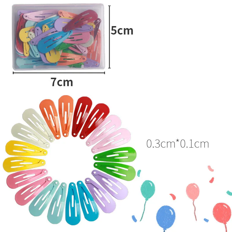 Manna 50Pcs/box 3cm Colorful Hair Accessories for Kids Cute Candy Color Mini BB Clip Bangs Clips