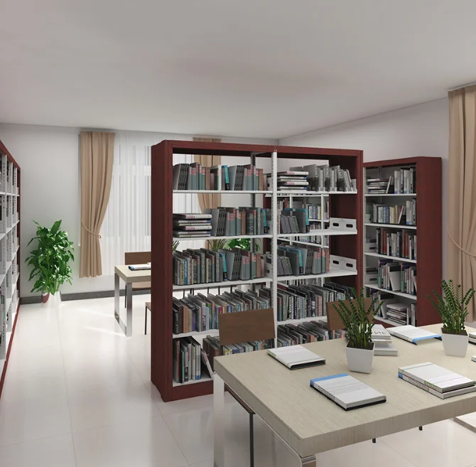 Superior Quality Library Book Shelf Vertical Plate Style 6 Layer Double Side Steel School Book Shelf