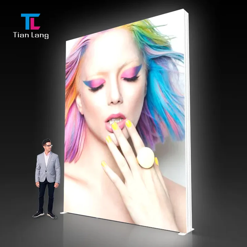 TianLang Přizpůsobitelná 4m*3m Velká Bezrámová LED Světelná Schránka Provnější Reklamu Uvnitř i Venku