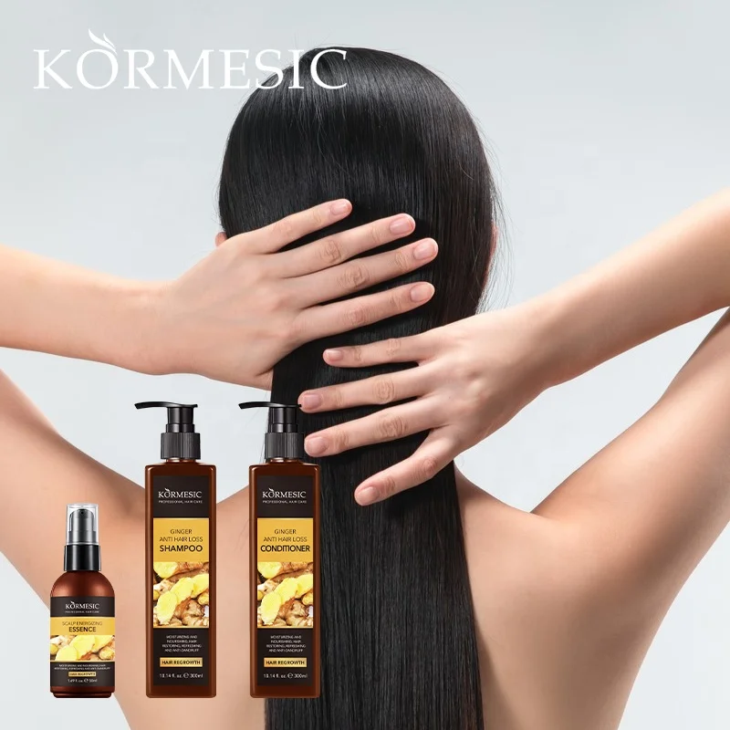Wholesale ODM/OEM KORMESIC Hair Growth Organic Ginger Anti Hair Loss Shampoo and Conditioner Set