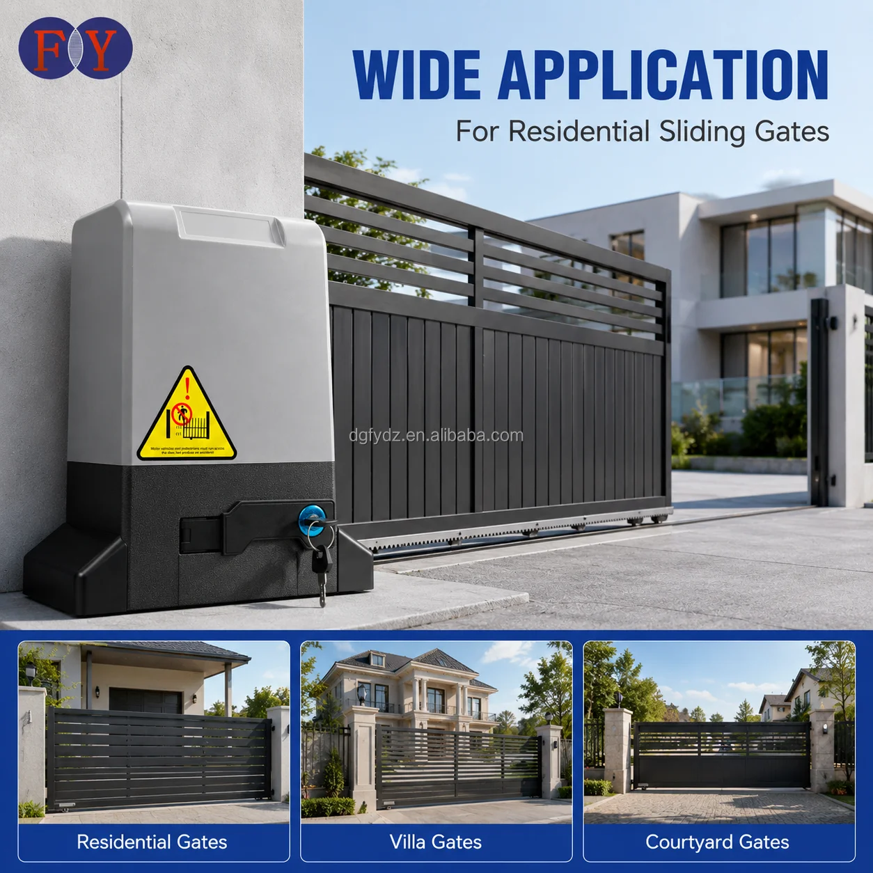 China 1200w 110v 220v 2000kg 2000kg Start and Stop Slowly Sliding Gate Motor Kit WiFi Contrtol  Opener Operator