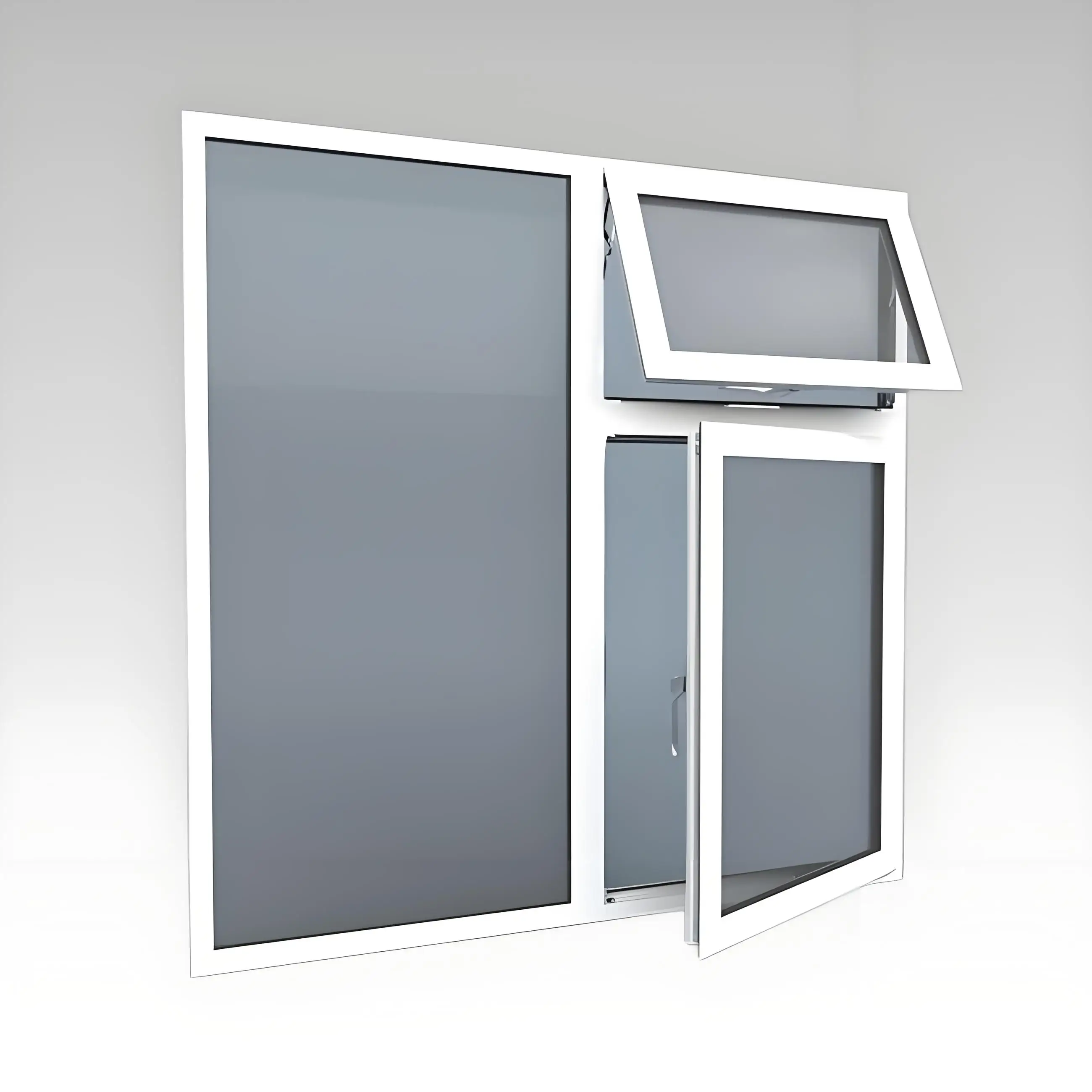 Top Hung Window Optional Automatic Vertical Pivot Skylight Hinged Windows PVC or Aluminum Awning Window