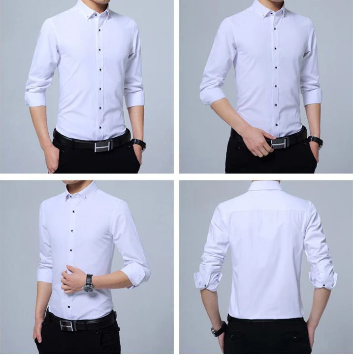 Men's Shirt 100% Cotton Elegant Formal Striped Slim Fit Long Sleeve main image 1