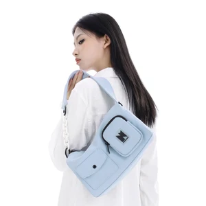 NOXXON Custom Solid Color Shoulder Bag Nylon Casual Shoulder Bag Crossbody Hobo Tote Sling Bag for Girls