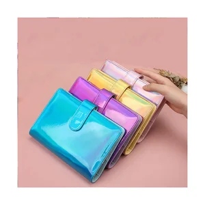 A6 Holographic Budget Planner Wholesale Gift Items OEM Vegan Leather 6 Ring Wallet Customized Saving Agenda Organizer Surevan