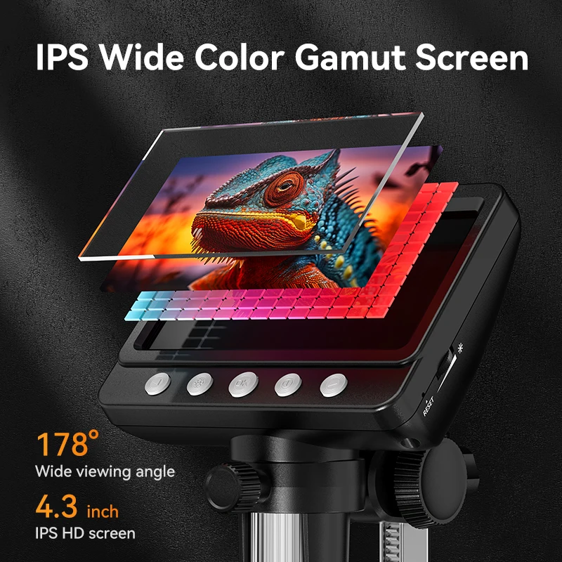 Monocular Electron Microscope Camera 1000X 4.3" HD LCD Screen Photo Video Buy Online Optics Digital Microscope for Mobile Repair