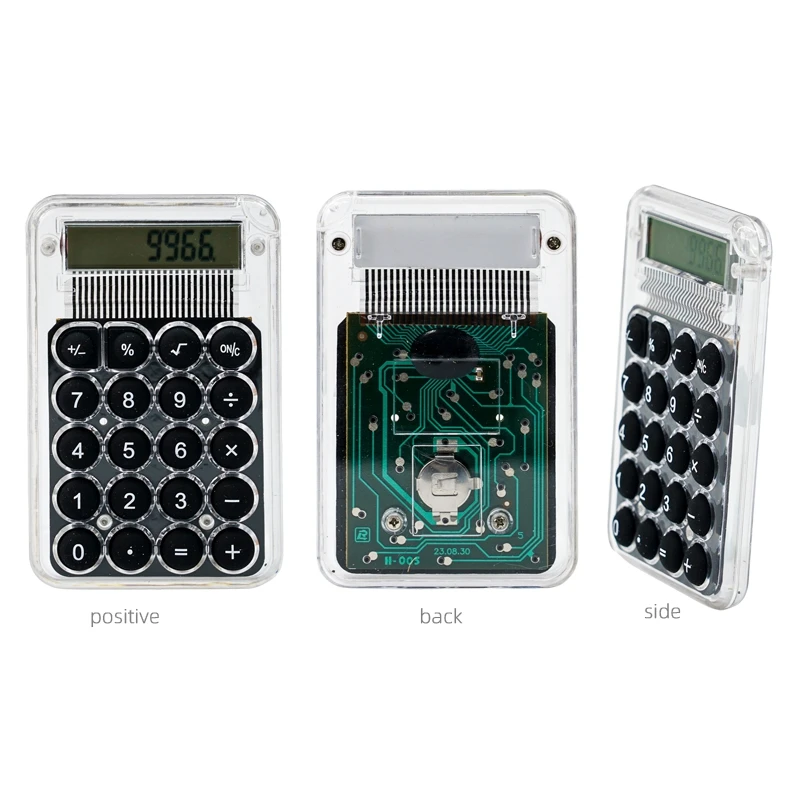 High Quality Mini Calculator Portable Transparent Electronic Calculator Daily Use Small 8 Digits Purple Calculator