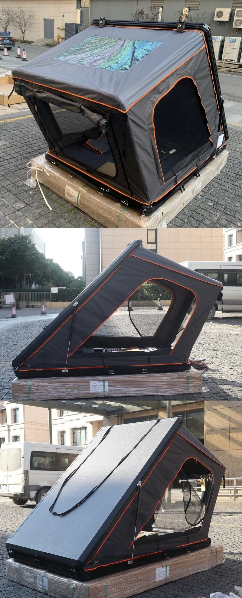 Remaco Outdoor Camping Rhombus Hardtop Roof Top Tent With Ac Port