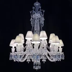 Custom Modern Villa Living Room Pendant Lights Hotel Lobby Decoration K9 Luxury Crystal Chandelier