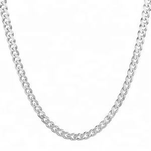 Wholesale Custom 2mm 3mm 4mm 5mm Stainless Steel Silver 925 Sterling Silver  Necklace  Cuban Link Jewelry Necklace Chain