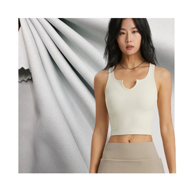 2024 New High Quality Cool Stretch Nylon Spandex Rib Fabric Yoga  Fabric
