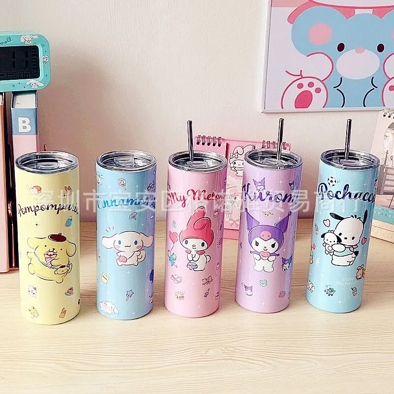 New Cartoon Kuromi Girl Woman 304 Stainless Steel Thermos Cup Water Cup 