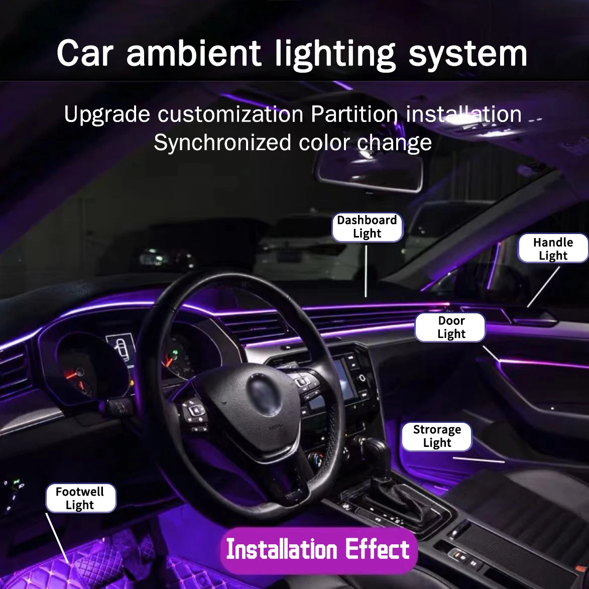 Decorative Ambient Light String 18 in 1 for Car Interior