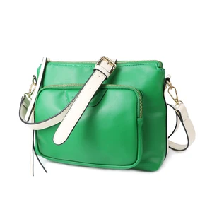 New Vintage Fashion Ladies Luxury Custom Logo PU Leather Zipper Closure Crossbody Messenger Single Shoulder Bag Polyester Lining