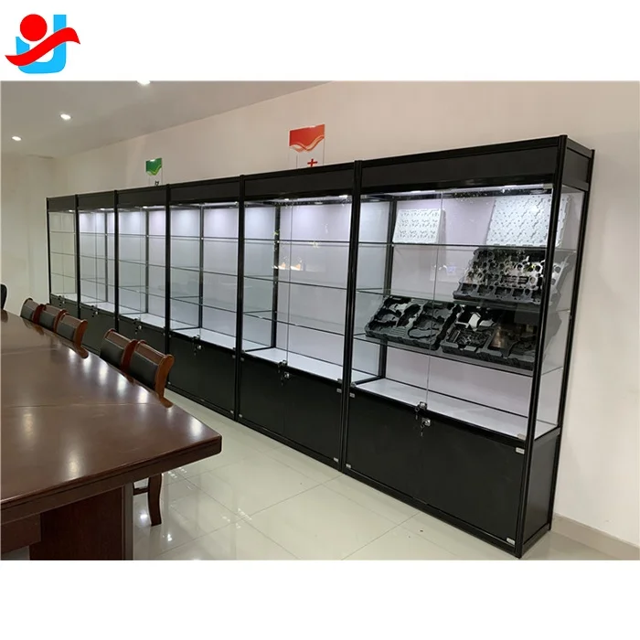 Retail Showcase Cabinet with Glass Custom Color Smoke Shop Display Cases