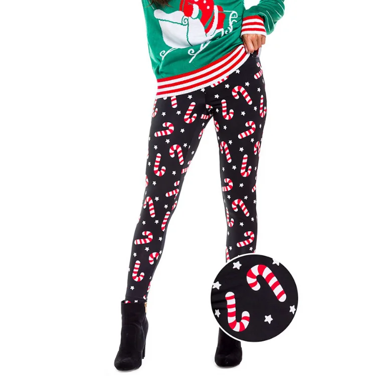 Women Winter Knit Christmas Legging 