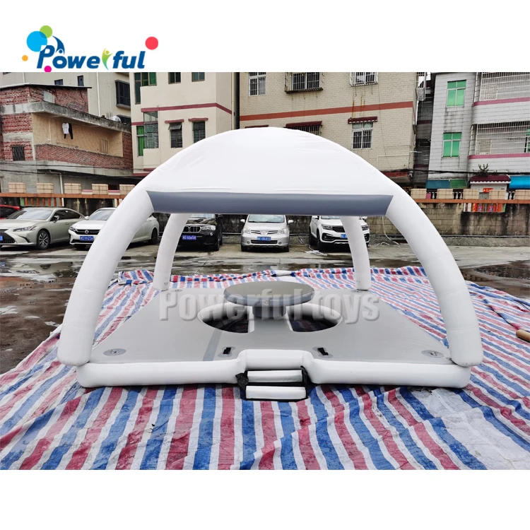 Water Floating Platforms Dock Inflatable Water Floating Island  With Tent