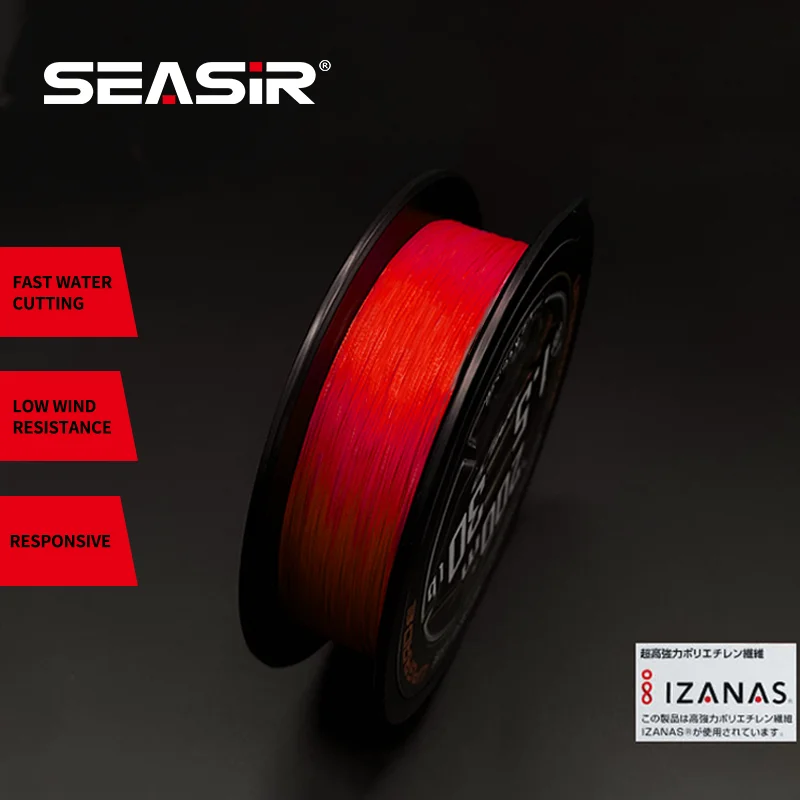 SEASIR Red 8 Strands PE Line Japan Quality 8 Braided Multifilament