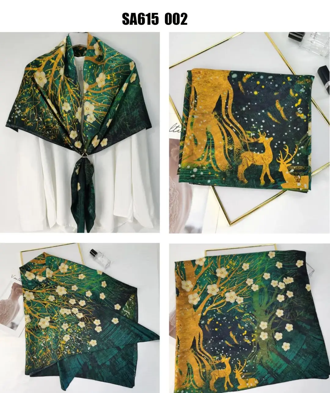 100 Real Silk Scarves Square Shawl With Customized Box Package Womens