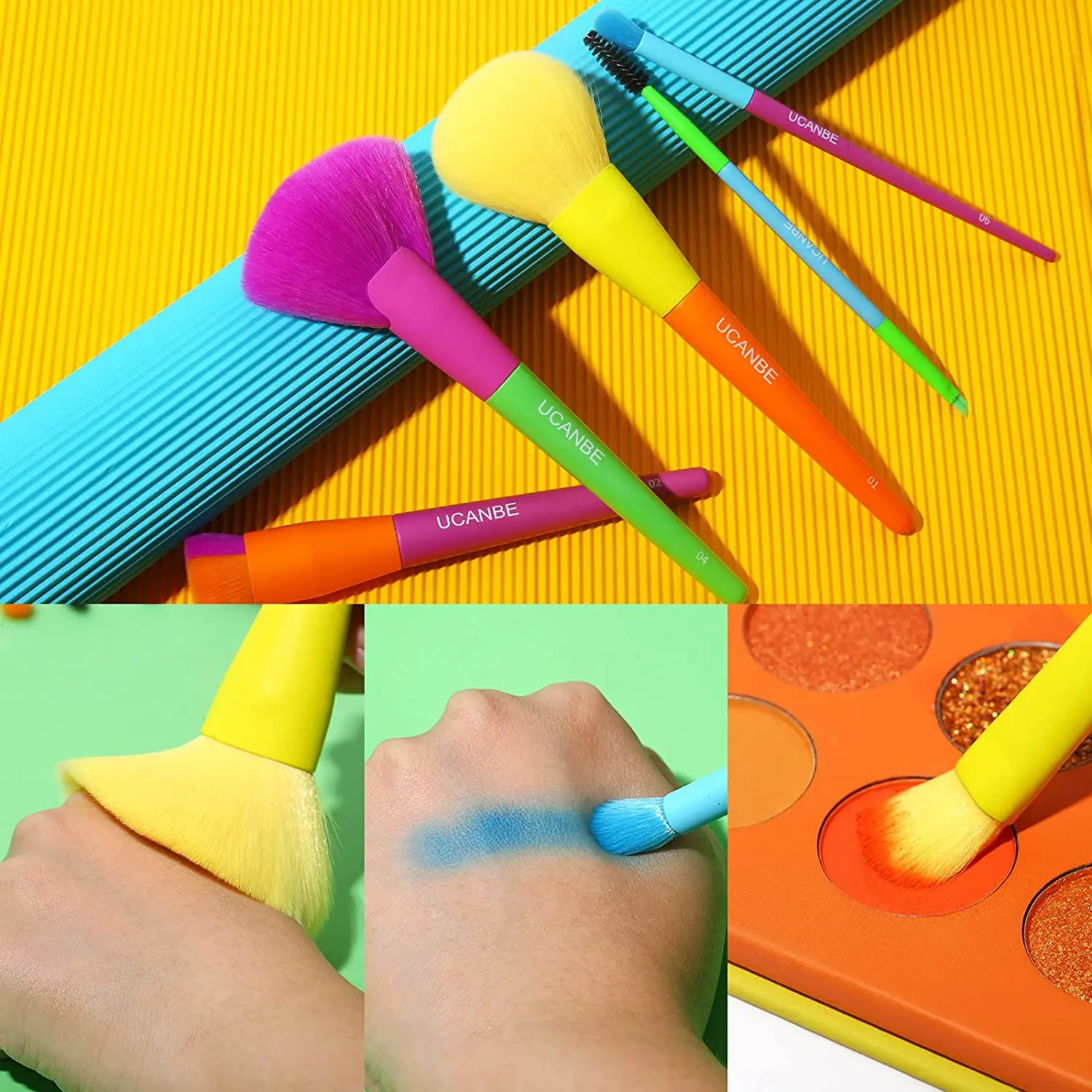Набор профессиональных цветных кистей для макияжа, 12 шт., кисти для макияжа, высококачественные кисти из синтетического волокна для основы под макияж, румян, консилера, теней для век
