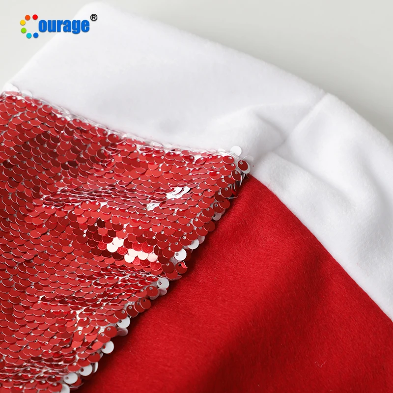 Зеленые, лидер продаж, уникальные сублимационные рождественские украшения с блестками, шляпа на заказ, детские шляпы