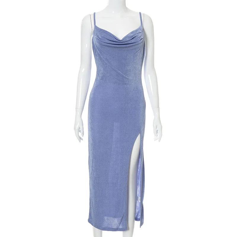 New Women Clothing Fashion Slim Dresses Summer Sexy Sling Split Dress