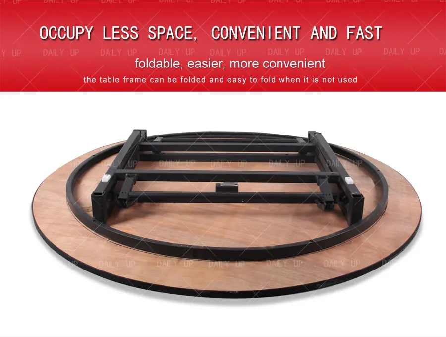 Foldable Dining Desk Solid Wooden Banquet Catering Hotel Round Table Sizes 4 5 6 7ft Hotel Restaurant Dining Hall Wedding Table