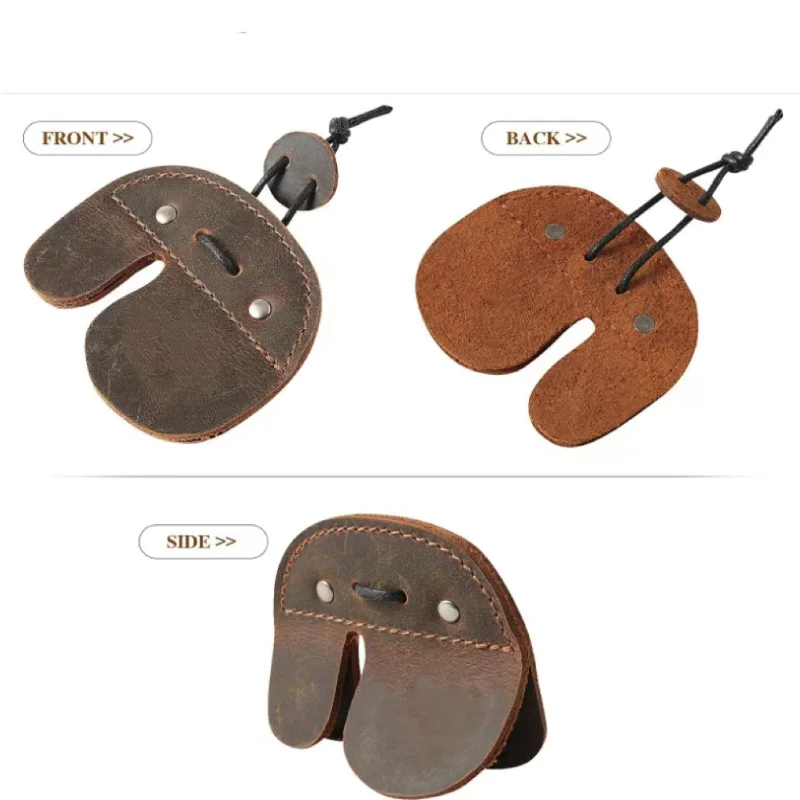 Protège-doigts En Simili Cuir Pour Tir à L'arc - Fingertab 8.5x7 Cm - Noir