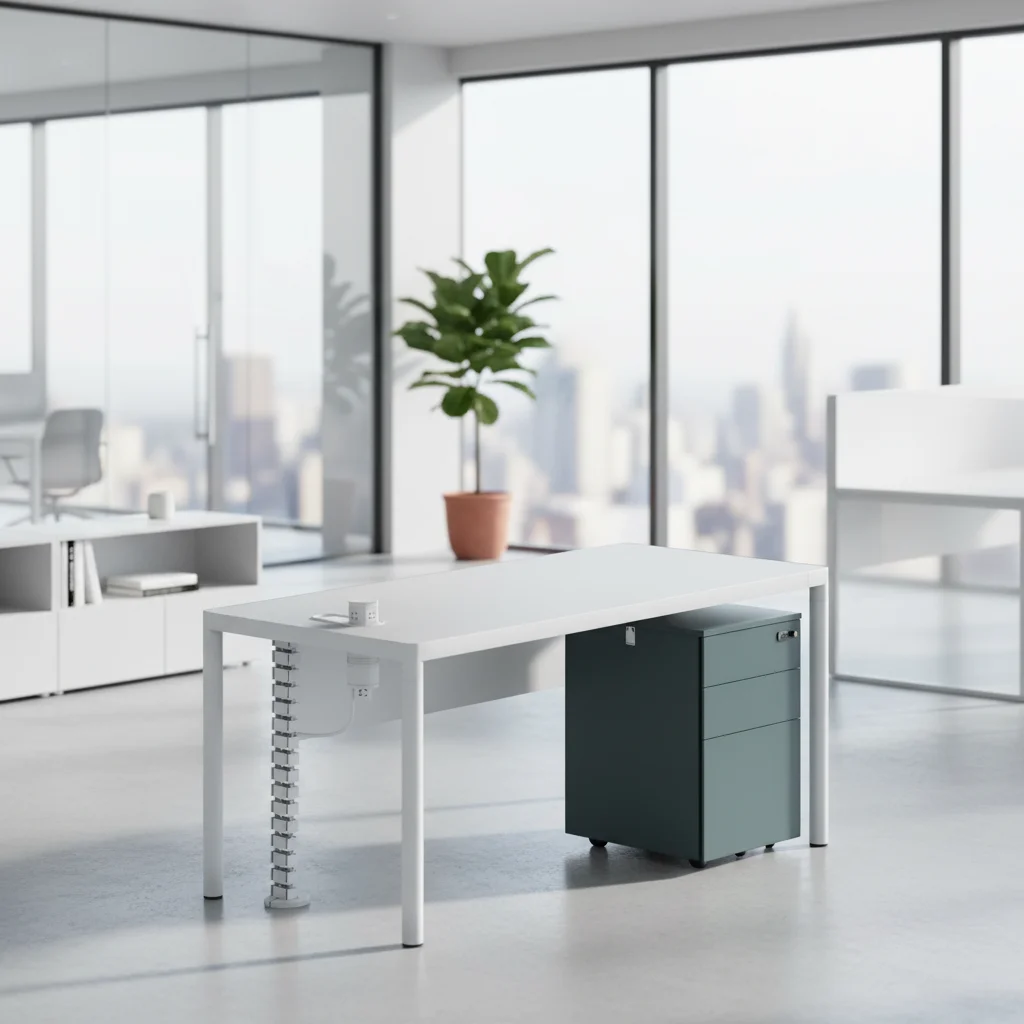 Modern Durable Automatic Foldable Executive Desk Wood Frame Multi-functional Storage Organizers Professional Design High Quality 4