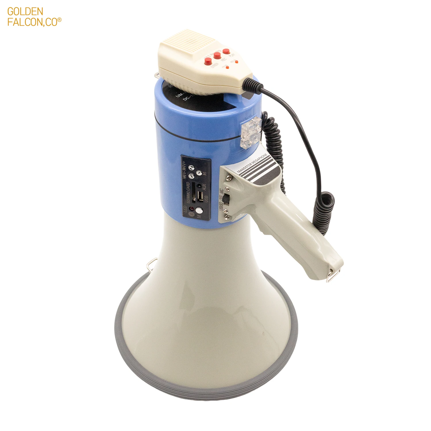 High Quality 50W Handheld Megaphone with Record Music BT SD Card  Rechargeable Megaphone for Indoor Outdoor