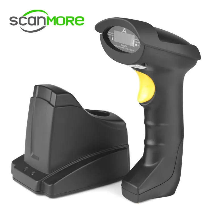 Scanmore High Speed 4 Mile USB Interface 1D Wireless Handheld with Charging Base Barcode Scanner Barcode Reader for Tabletop