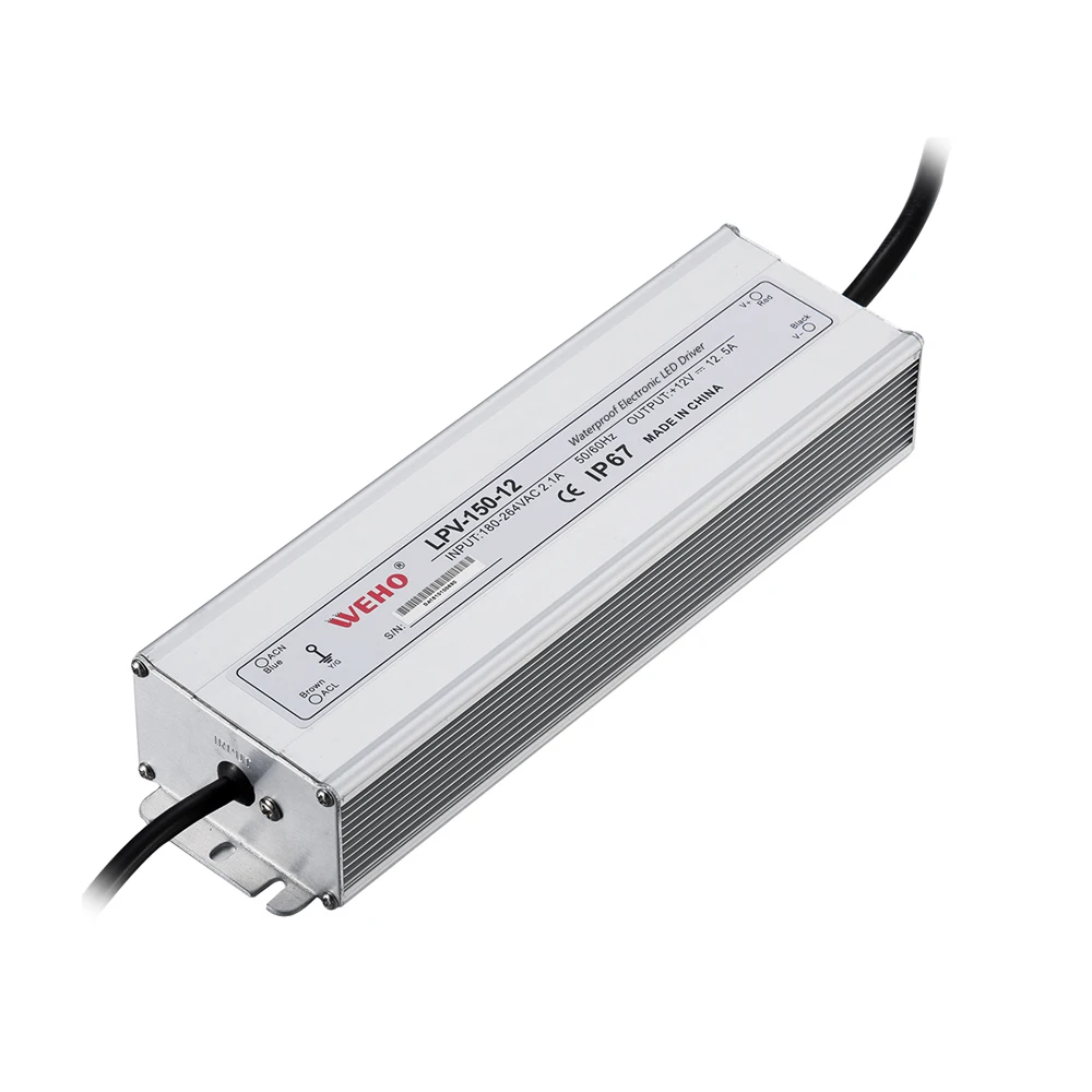 Bloc d'Alimentation Étanche 12V DC 150W 12.5A IP67