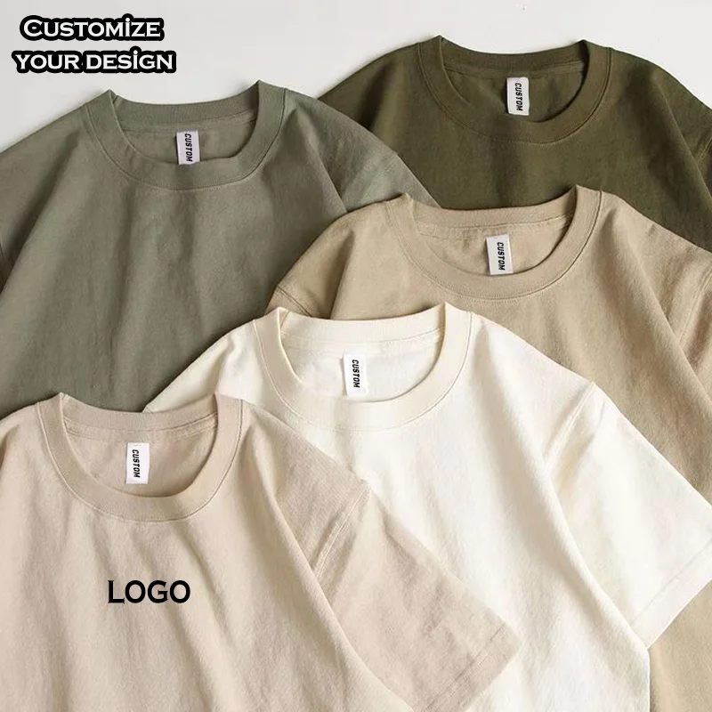 Hot Sale High Quality 100% Cotton Knitted Blank Men's T-Shirt Custom Printing O-Neck Solid Pattern 210 Gsm Regular 220 Grams