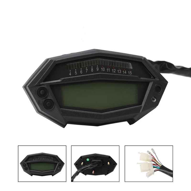 MOTOQUEEN オートバイ タコメーター アワーメーター デジタル スピード