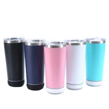 USB Wireless Music Sublimation 20 oz Stainless Steel Tumbler Bluetooth Speaker Water Bottle Smart Gym Outdoor Activity Mug