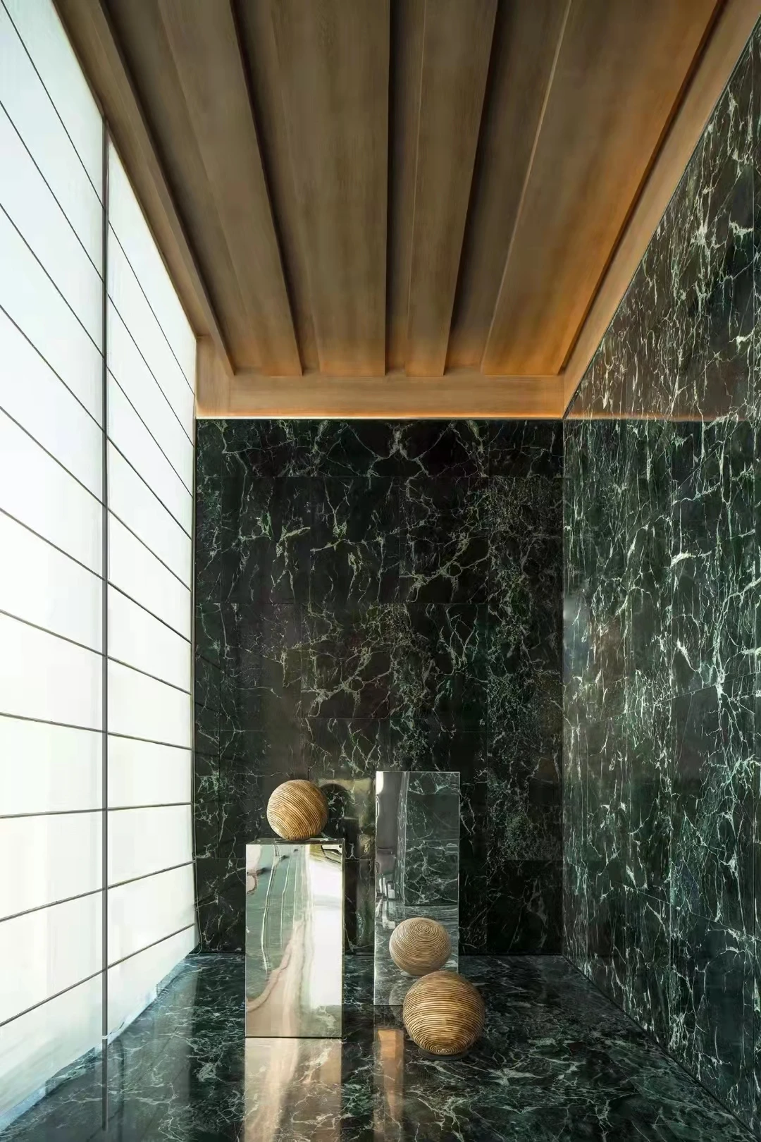 Wholesale Popular Green Marble Italy Classical Green Marble with White Veins