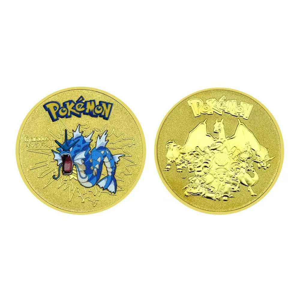2024精致口袋妖怪硬币收藏卡哇伊产品皮卡丘梅two Eevee镀金颜色27图案动漫口袋妖怪礼品
