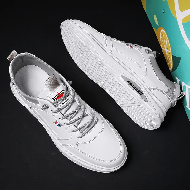 Summer Breathable Thin Men's Shoes 2022 New Casual White Leather Shoes ...