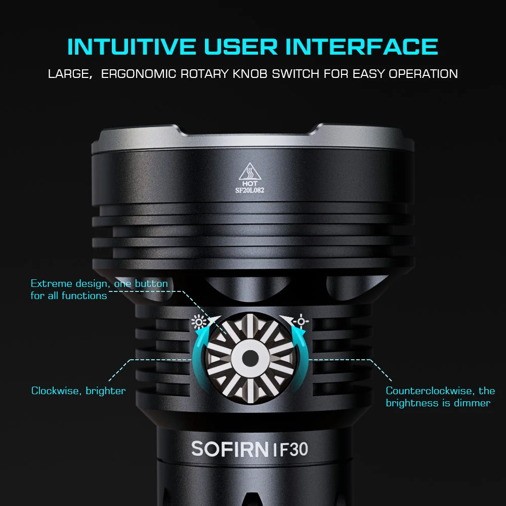 Sofirn IF30 12000lm LEDフラッシュライト - 685mビーム距離、充電式
