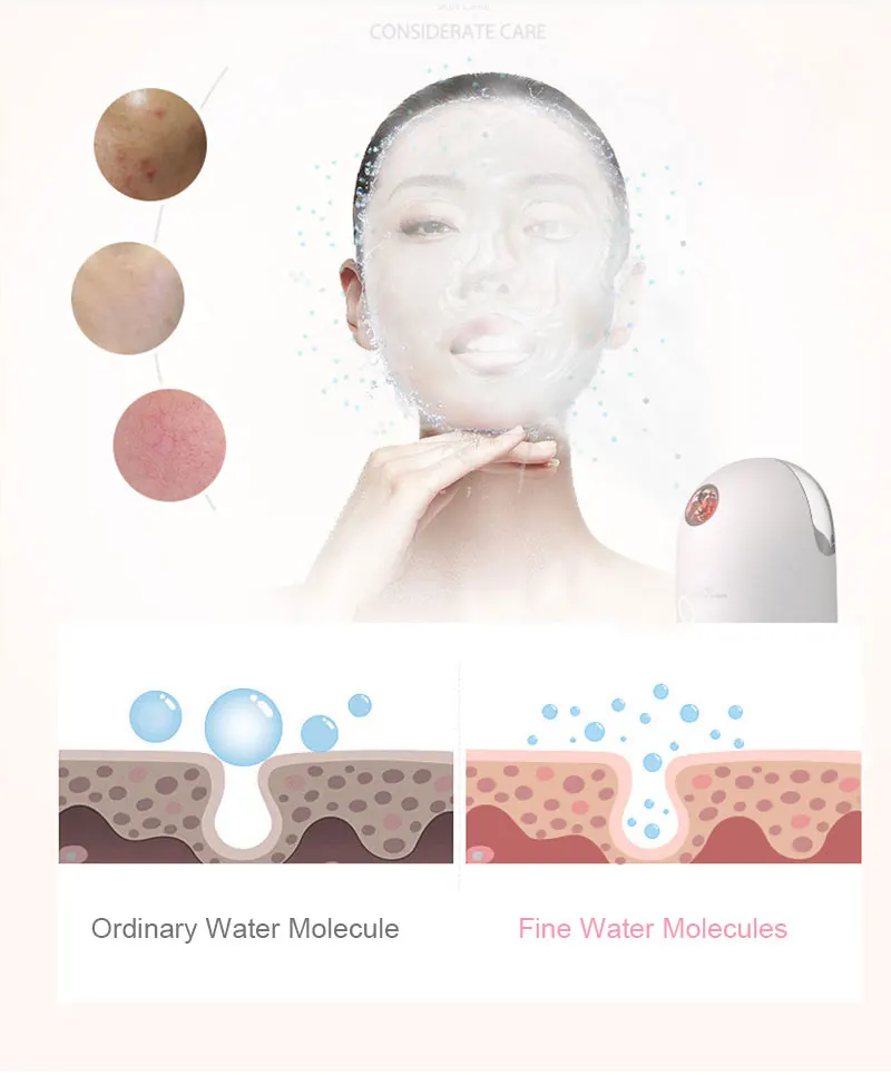 Бесплатный образец, ионная Глубокая очистка, мини портативные эфирные масла, теплый отпариватель для лица, Лидер продаж