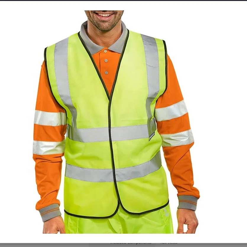 Visibility Security Safety Vest Reflective Strips Work Wear Uniforms Clothing