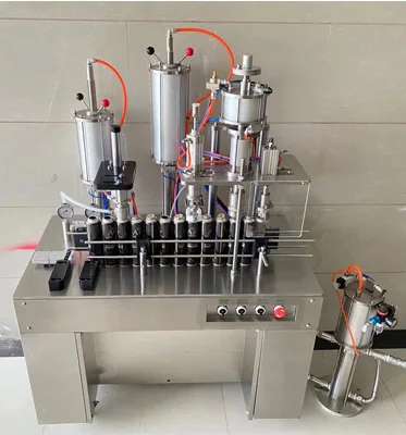 Полуавтоматическая машина для наполнения аэрозольным Баллончиком для наполнения свежести воздуха или бытовых продуктов