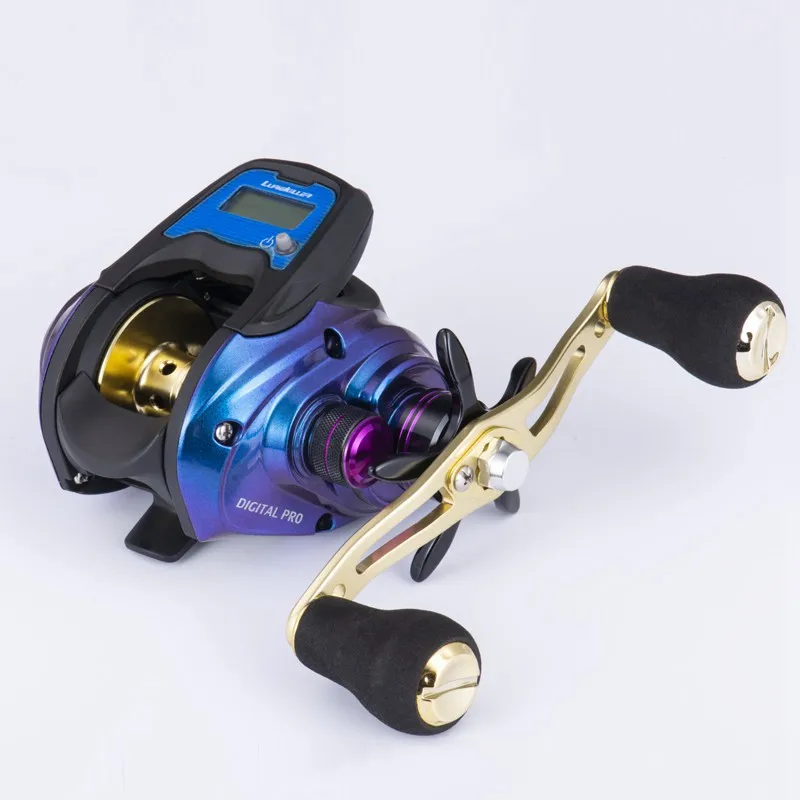 digital chip fishing reel SAMOLLA Electronic Bait Casting Large LED Screen 7.2:1 High Speed 10kg Max Drag Deep Position Memory Fish Alarm USB Rechargeable Casting because it means less thumbing and easy casting under any conditions Lurekiller Digital Pro Electronic Fishing