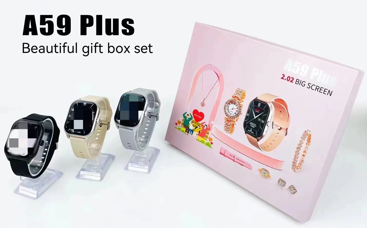 Luxury Gold Watch Suit Necklace Bracelet for Women Gift A59plus