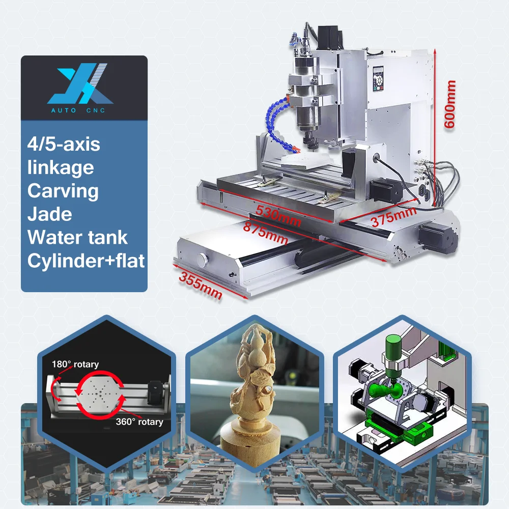 JX 5 Axis CNC Router 1.5KW Milling Machine for Woodworking, 0